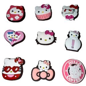 Set Of Nine Hello Kitty Random Shoe Charms Hello Coffee